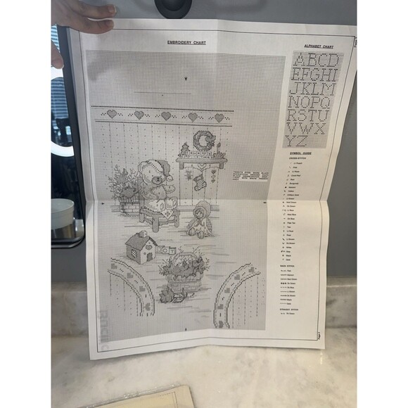 Bucilla Country Christmas Cross Stitch Stocking Gallery Of Stitches 16” Vintage - Picture 14 of 16